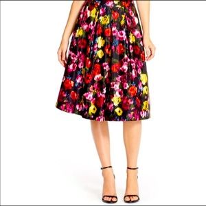 NWT - Eliza J - Floral Tea Length Skirt